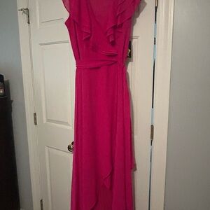 Jessica Howard Pink High Low Sundress V-Neck Sleeveless